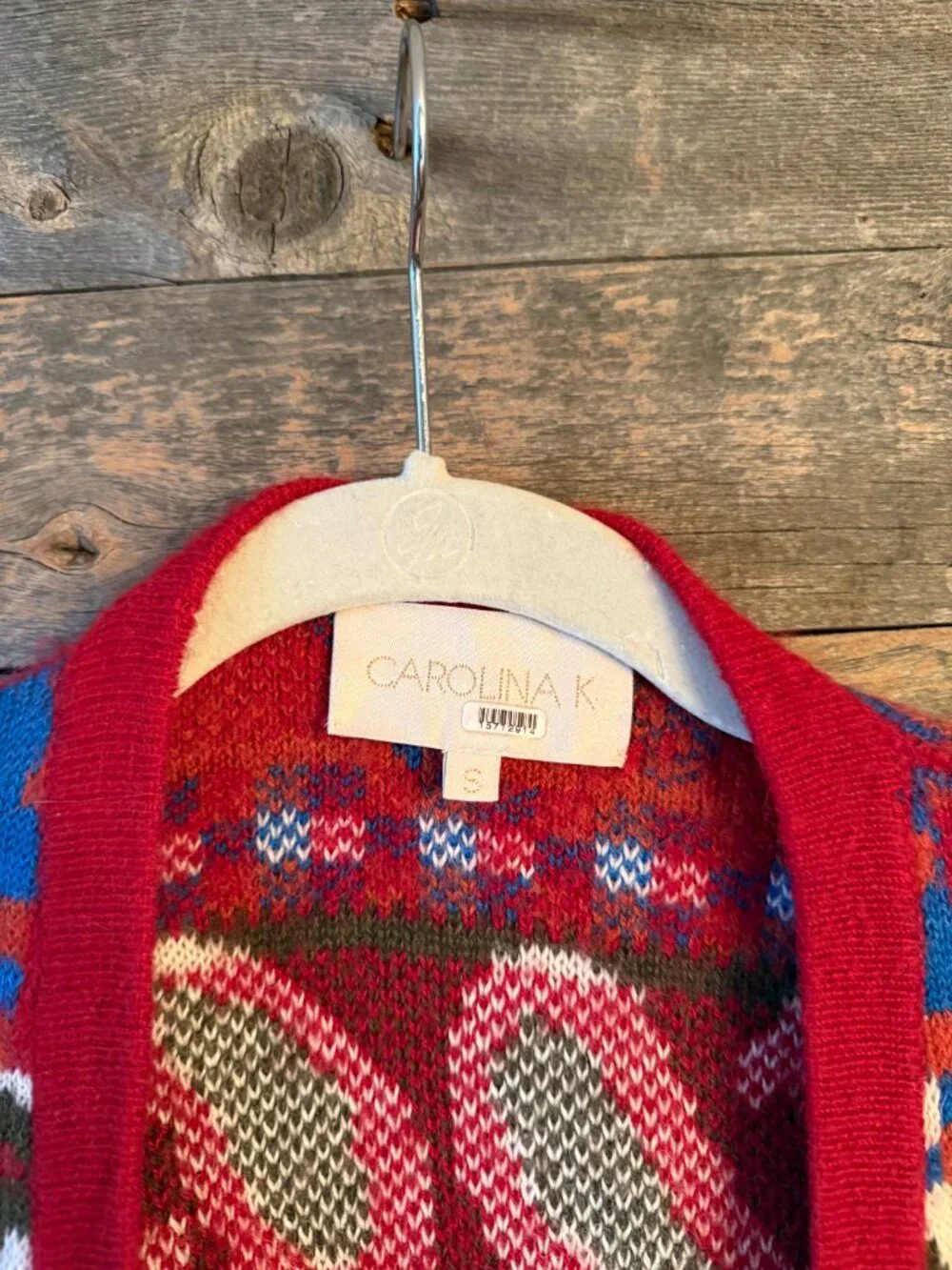 CAROLINA K Sabina Cardigan Sweater in Paisley Blue Sz S - Picture 5 of 5